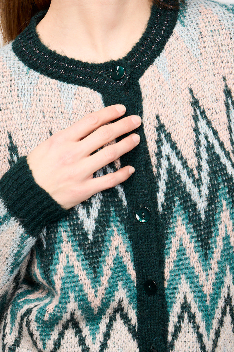 Gilet Ridan Vert Et Beige
