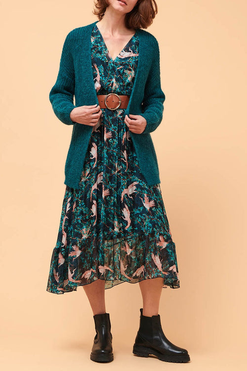 Chaima Alpaca Vest Petrol Blue