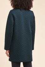 Farda Petrol Blue and Black Coat