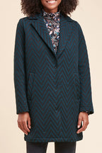 Farda Petrol Blue and Black Coat