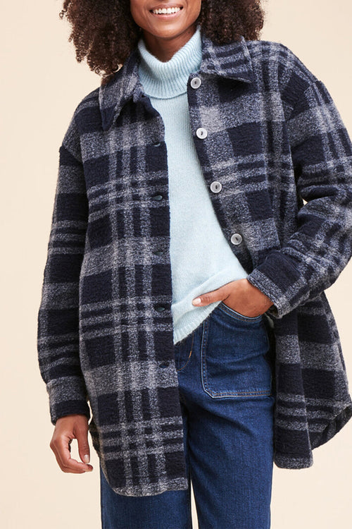 Night Blue And Dark Heather Gray Rafalo Coat
