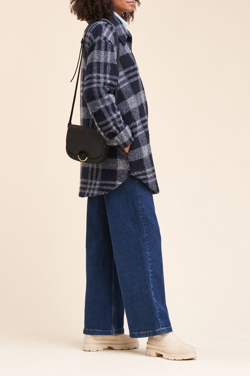 Night Blue And Dark Heather Gray Rafalo Coat
