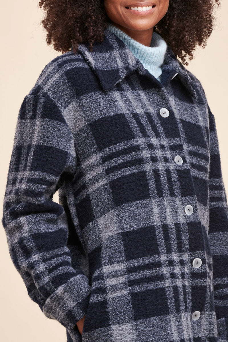 Night Blue And Dark Heather Gray Rafalo Coat