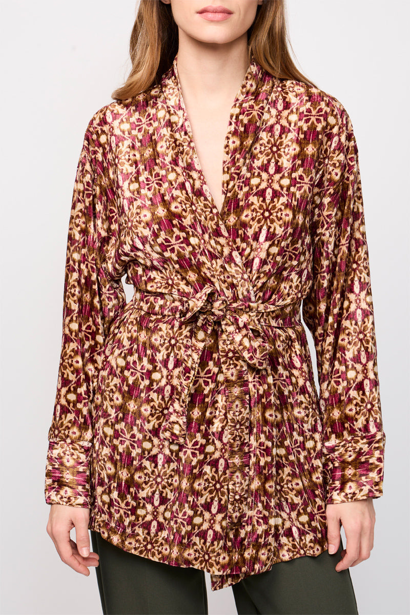 Veste Rera Beige Et Bordeaux