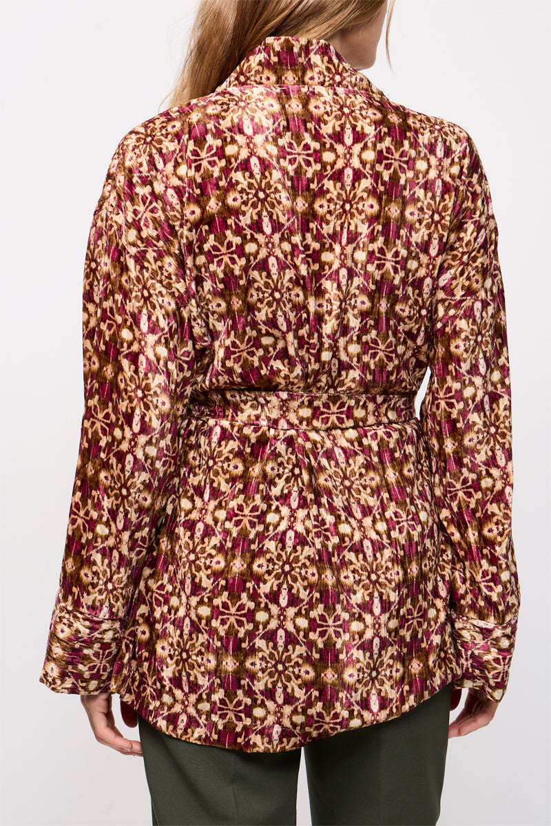 Veste Rera Beige Et Bordeaux