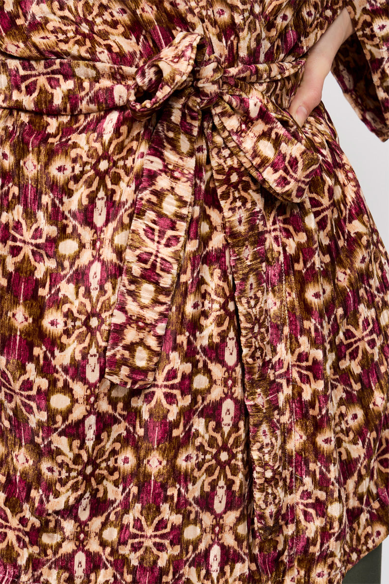 Veste Rera Beige Et Bordeaux