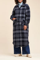 Manteau Rizli Gris Chiné Et Noir