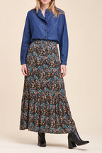 La Fée Maraboutée - Cima High-Waist Long Skirt Black