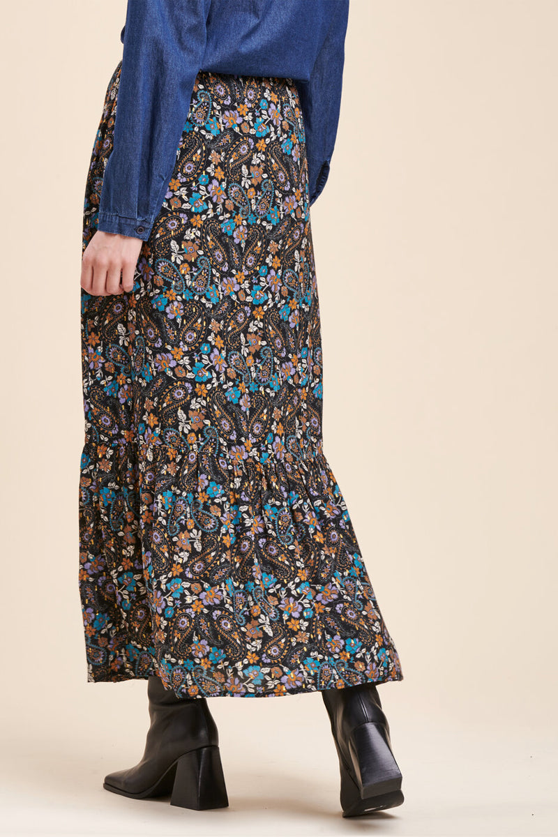 La Fée Maraboutée - Cima High-Waist Long Skirt Black