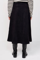Ravel Corduroy Midi Skirt Black