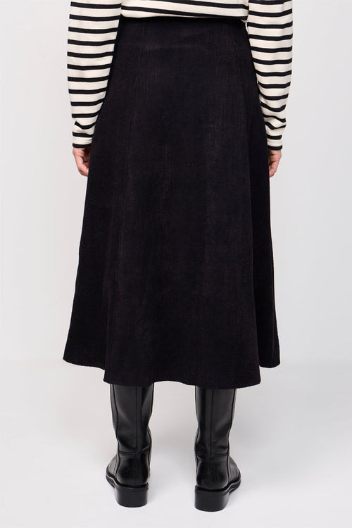 Ravel Corduroy Midi Skirt Black