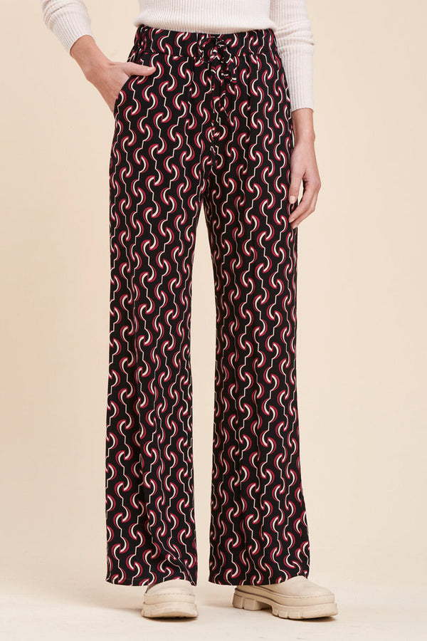 Pantalon Palazzo Taille Haute Bacchia - Noir