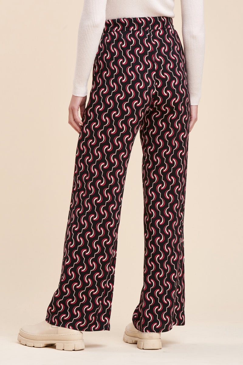 Pantalon Palazzo Taille Haute Bacchia - Noir