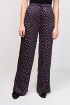 Bacchia Wide Leg Trousers Blue and Red