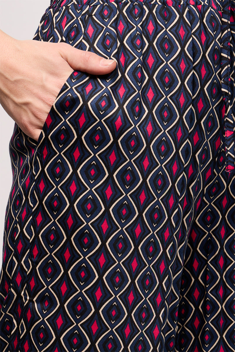 Bacchia Wide Leg Trousers Blue and Red