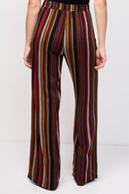 Pantalon Wide Legs Bacchia Rouge Et Marron
