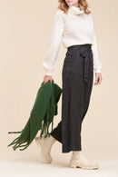 Bartoli High Waisted Wide Legs Trousers - Anthracite Heather