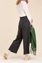 Pantalon Wide Legs Taille Haute Bartoli - Anthracite Chiné