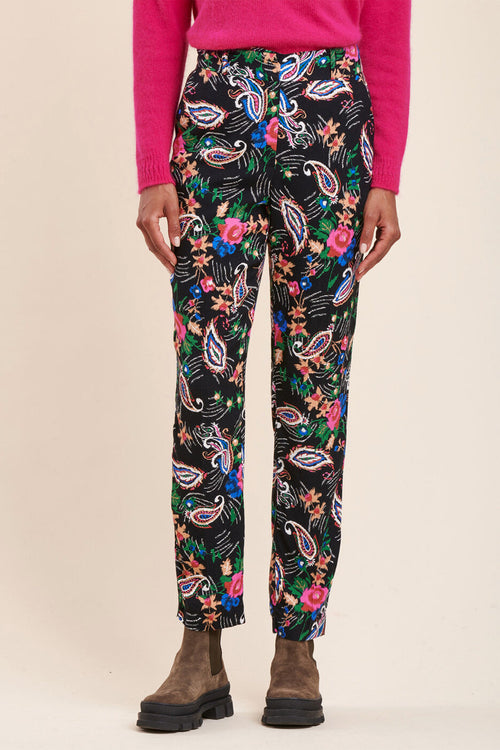 Billy High Waist 7/8 Cigarette Pants - Black