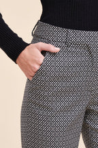 Billy High-Waist Chino Black and Ecru