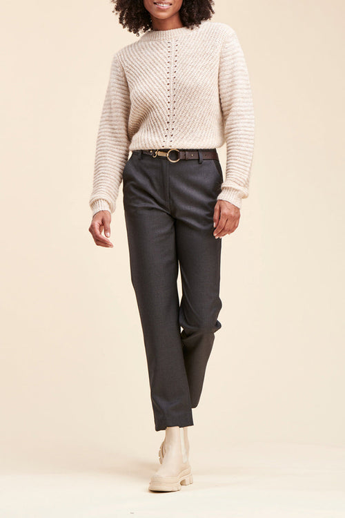 Billy High Waist Chinos Anthracite Heather