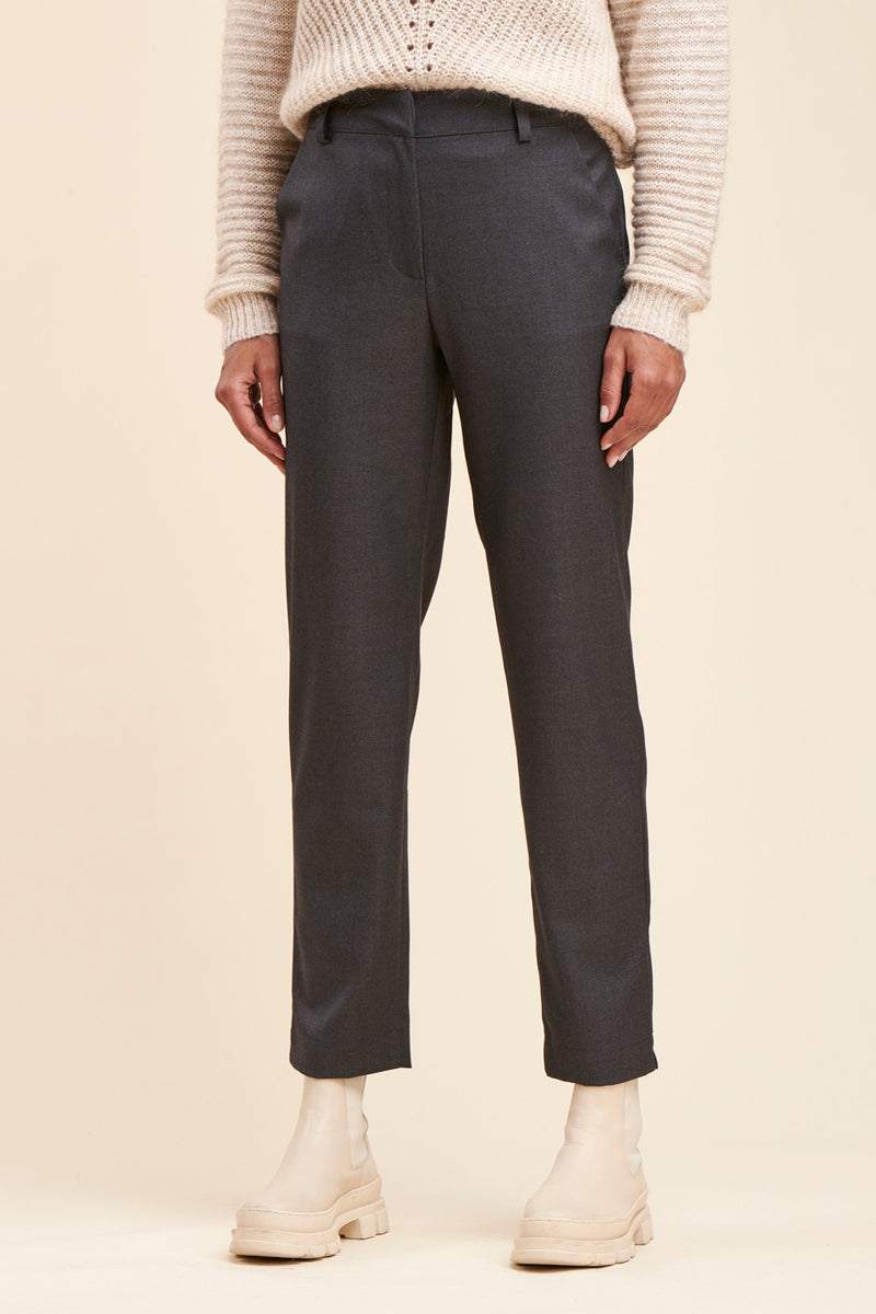 Billy Anthracite Marl High-Waist Chino