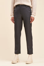 Billy Anthracite Marl High-Waist Chino