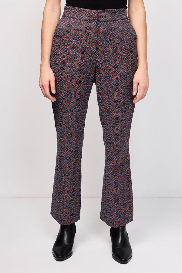 Pantalon Flare Rave Bleu Et Orange