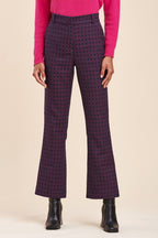 High-Waist Bootcut Trousers Rave Navy Blue And Purple