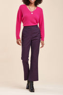 Pantalon Bootcut Taille Haute Rave Bleu Marine Et Violet