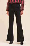Pantalones acampanados de talle alto Recall Negros