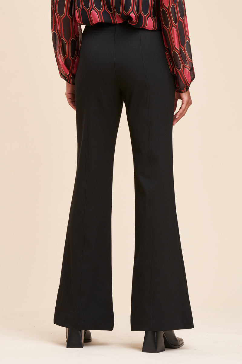 Pantalones acampanados de talle alto Recall Negros