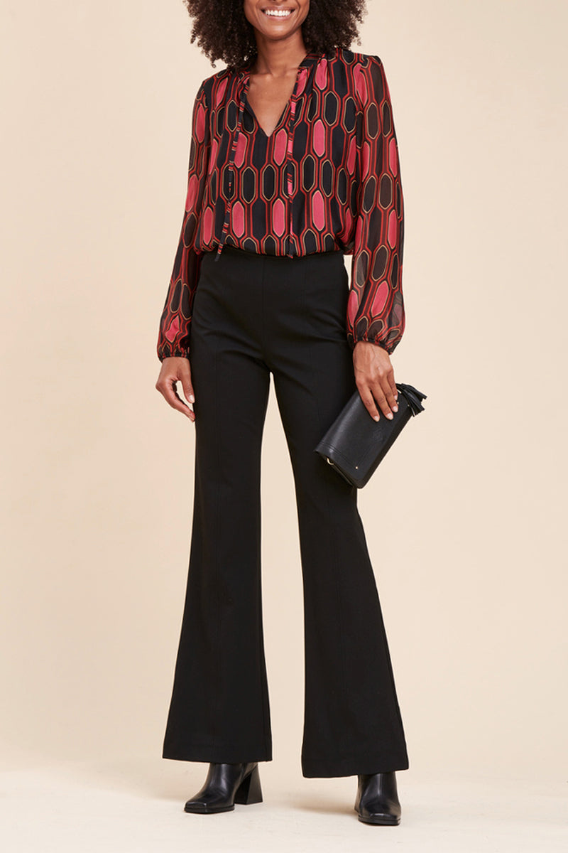 Pantalones acampanados de talle alto Recall Negros