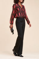Pantalones acampanados de talle alto Recall Negros