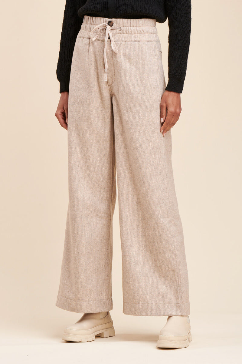 Pantalon Wide Legs Taille Haute Rostand - Beige