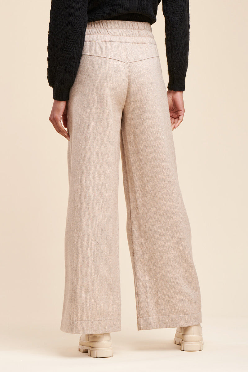 Pantalon Wide Legs Taille Haute Rostand - Beige