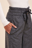 Pantalones Rostand De Talle Alto Y Perneras Anchas Antracita Jaspeada