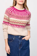 Alpaca And Mohair Rejane Jumper Beige And Pink