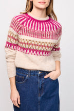 Alpaca And Mohair Rejane Jumper Beige And Pink