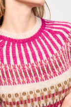Alpaca And Mohair Rejane Jumper Beige And Pink