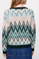 Pull Rima Beige Et Vert