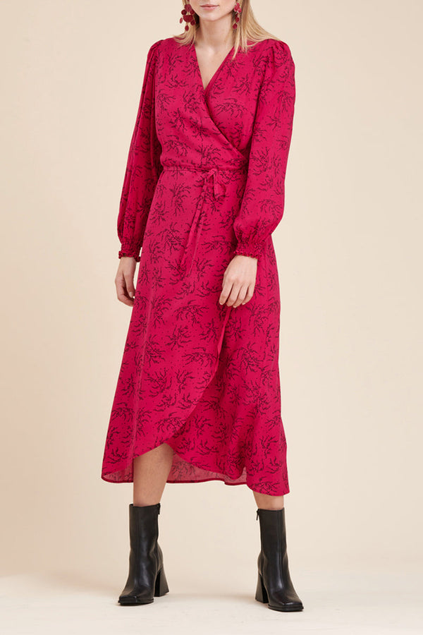 Vestido cruzado fucsia de Cadaloa