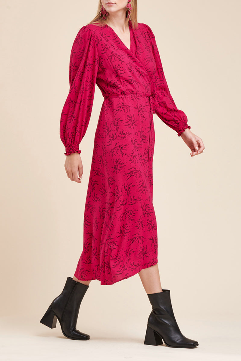 Cadaloa Fuchsia Wrap Dress