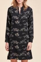 La Fée Maraboutée - Vestido Recto Payant Negro