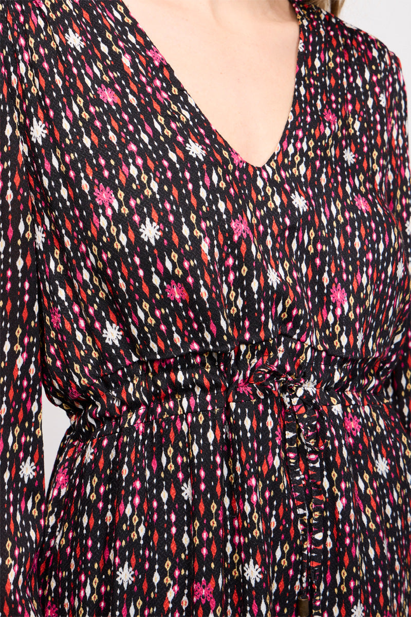 Robe Longue Prita Rose Et Blanc