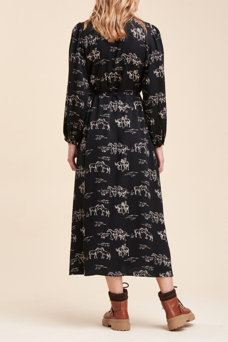 La Fée Maraboutée - Vestido Cruzado Radama Negro