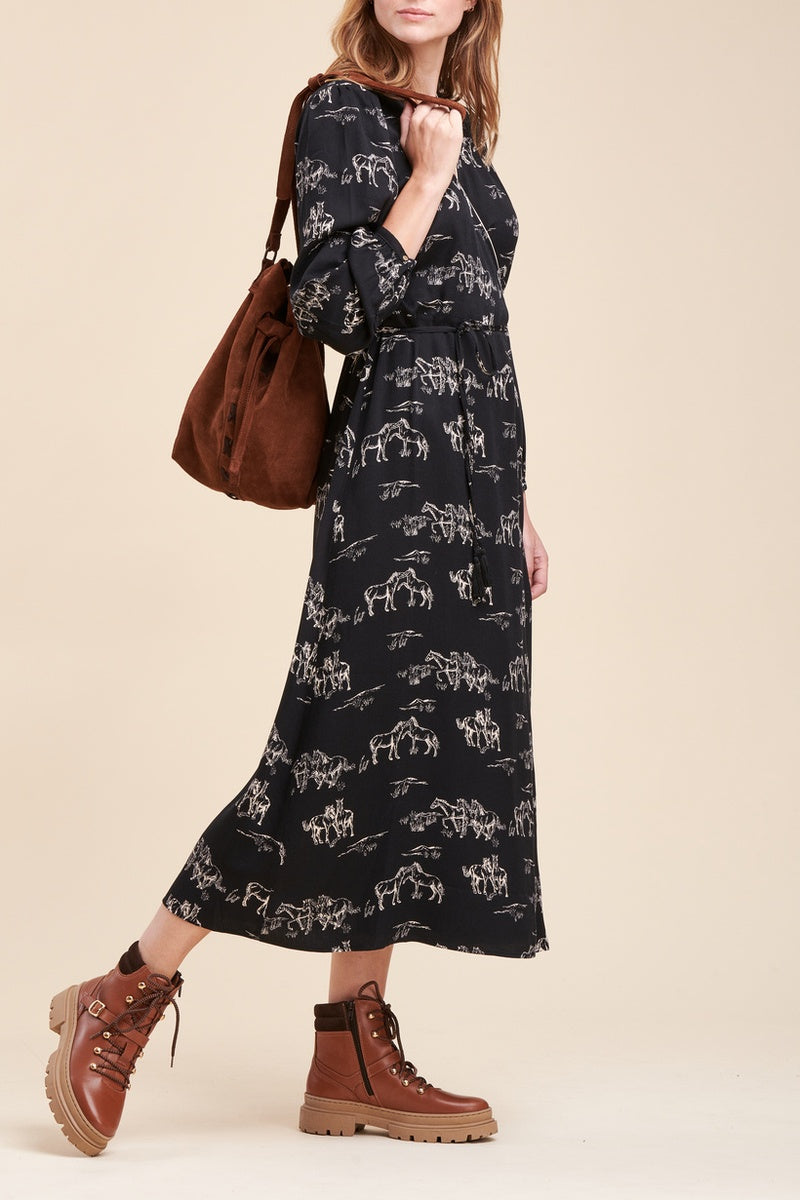 La Fée Maraboutée - Vestido Cruzado Radama Negro