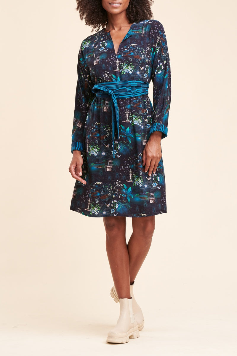 La Fée Maraboutée - Vestido Patinador Rislene Azul Marino