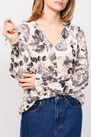 Blouse Colette Beige Et Noir