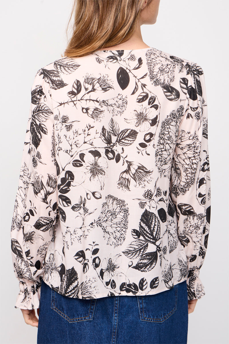 Blouse Colette Beige Et Noir